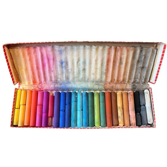 Brilliant Alphacolor Chalk Pastels No. 102 24 Sticks Weber Costello Co. Chicago - Picture 3 of 6